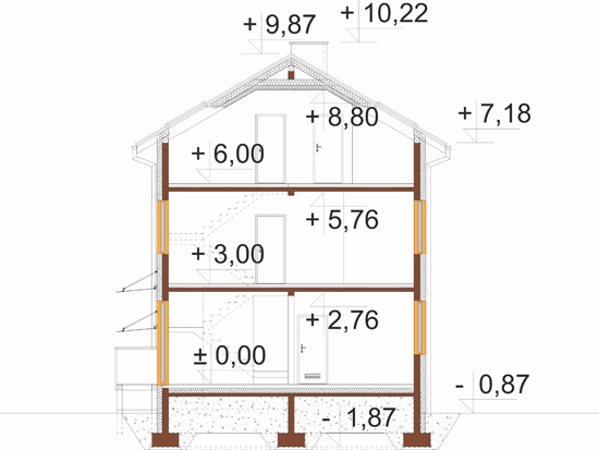 Projekt domu DM-6894. - przekrój