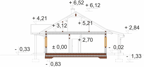 Projekt domu DM-6893. - przekrój