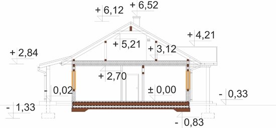 Projekt domu L-6893. - przekrój