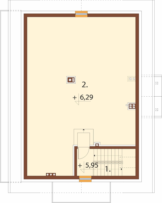 Projekt domu DM-6897. - rzut