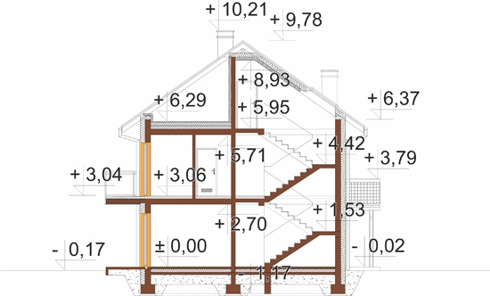 Projekt domu DM-6897. - przekrój