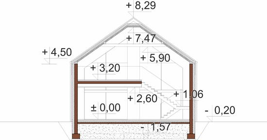 Projekt domu DM-6901. - przekrój
