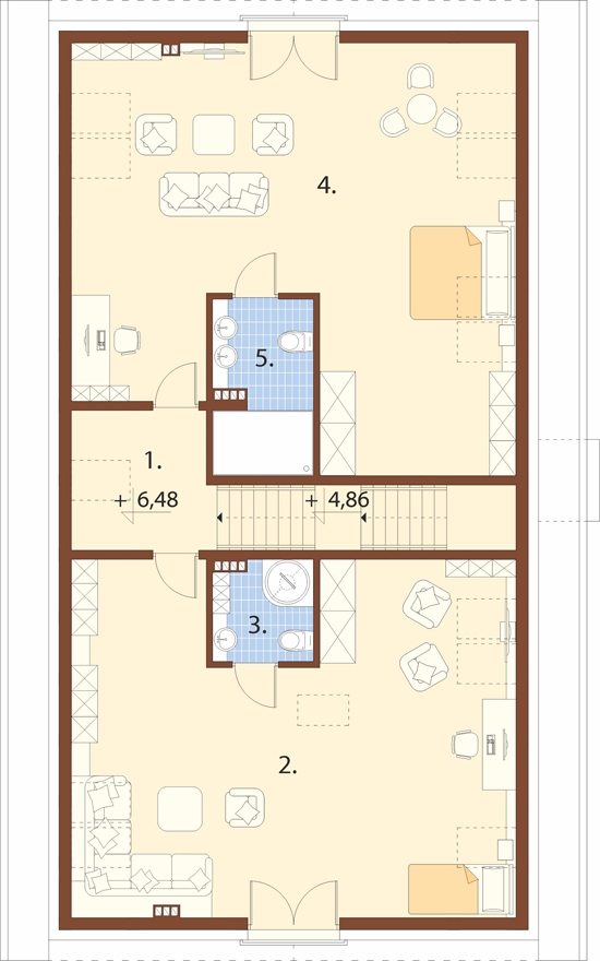 Projekt domu DM-6896. - rzut